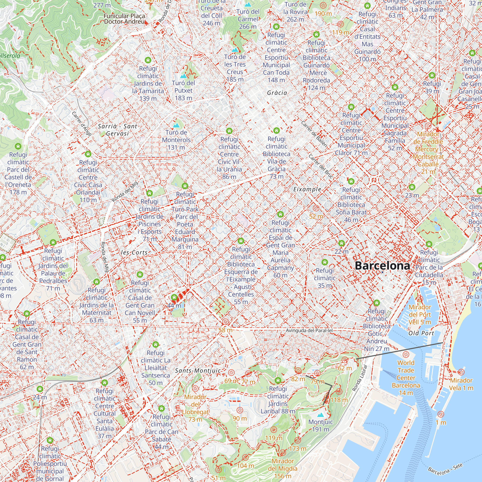 Refugi climàtic Biblioteca Esquerra de l'Eixample - Agustí Centelles map