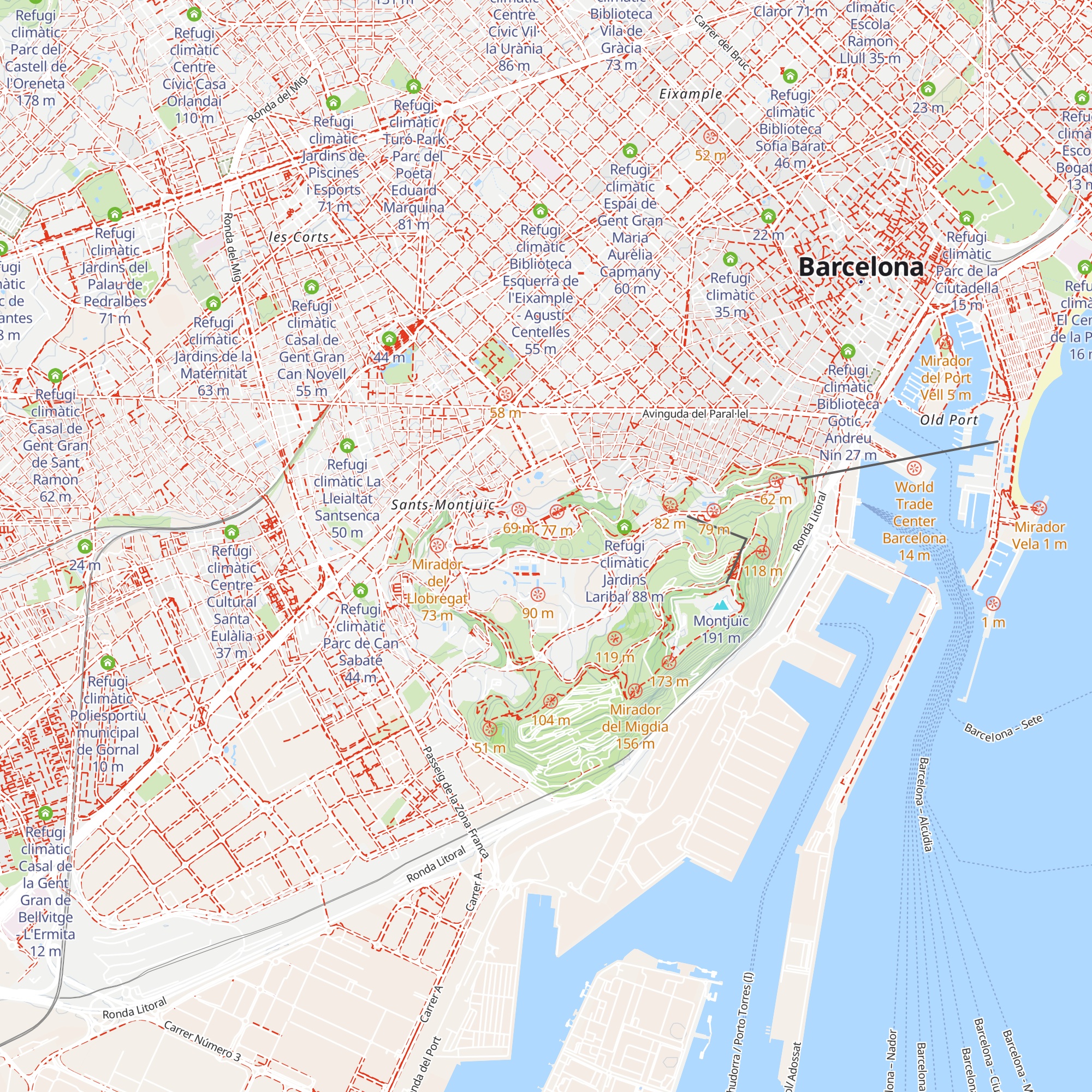Refugi climàtic Jardí Botànic Històric map