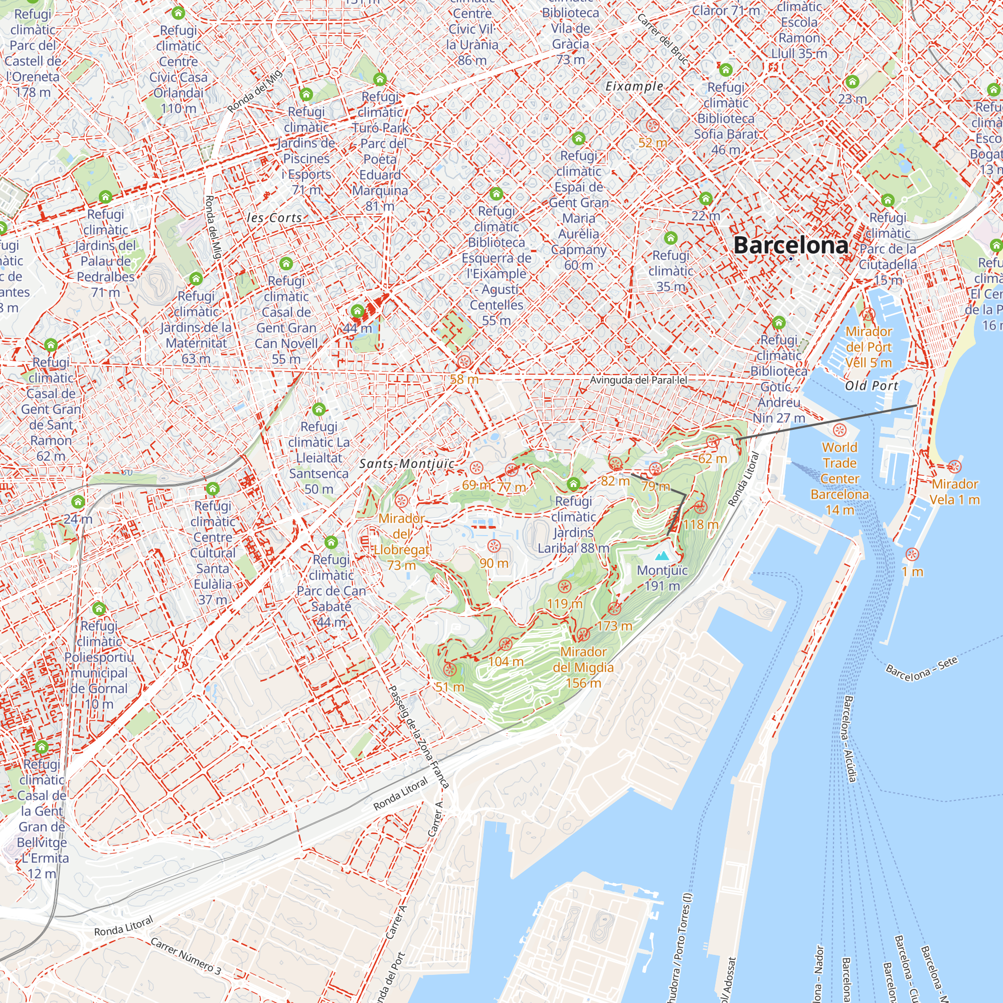 Refugi climàtic Jardí Botànic Històric map