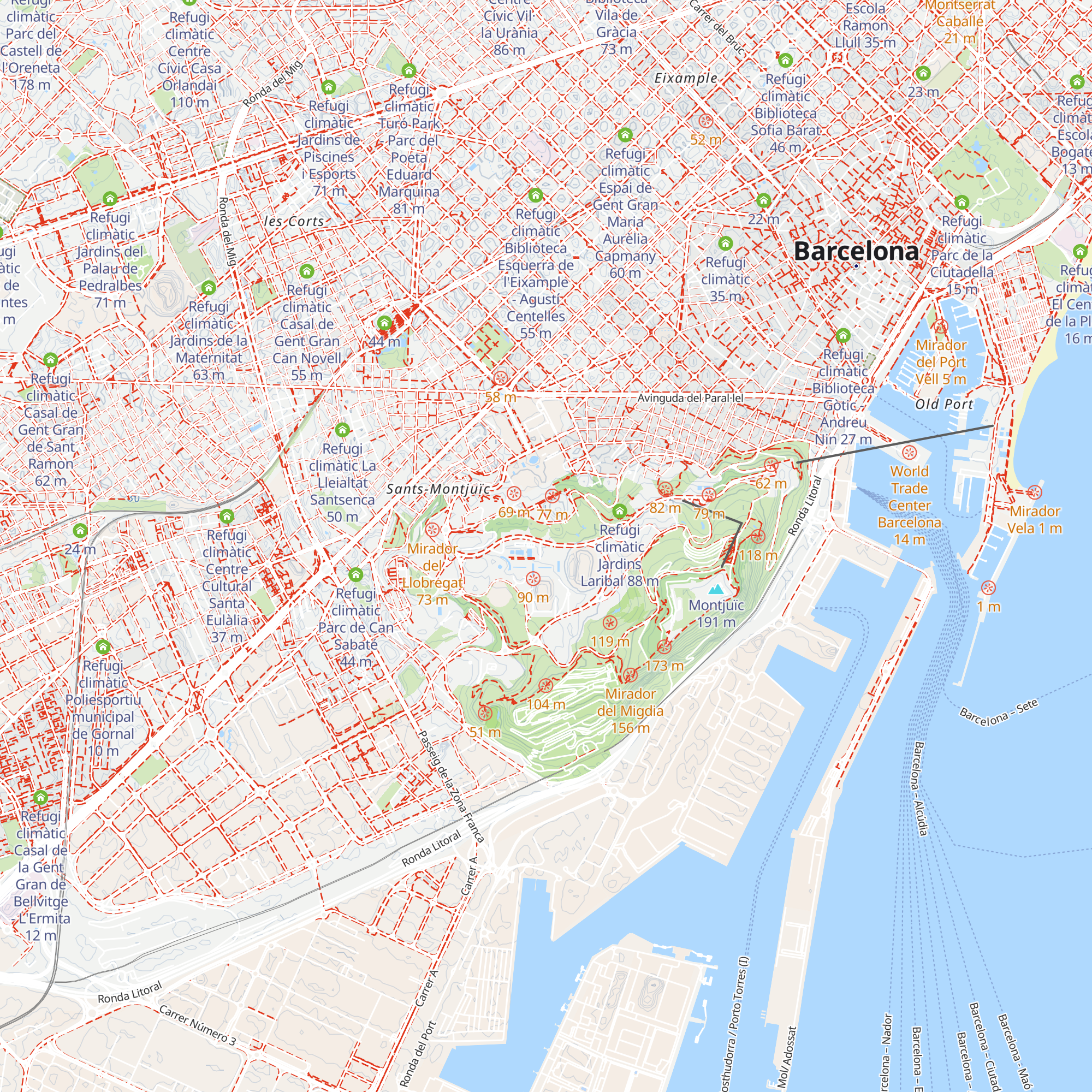 Refugi climàtic Jardins de Ramon Margalef i López map