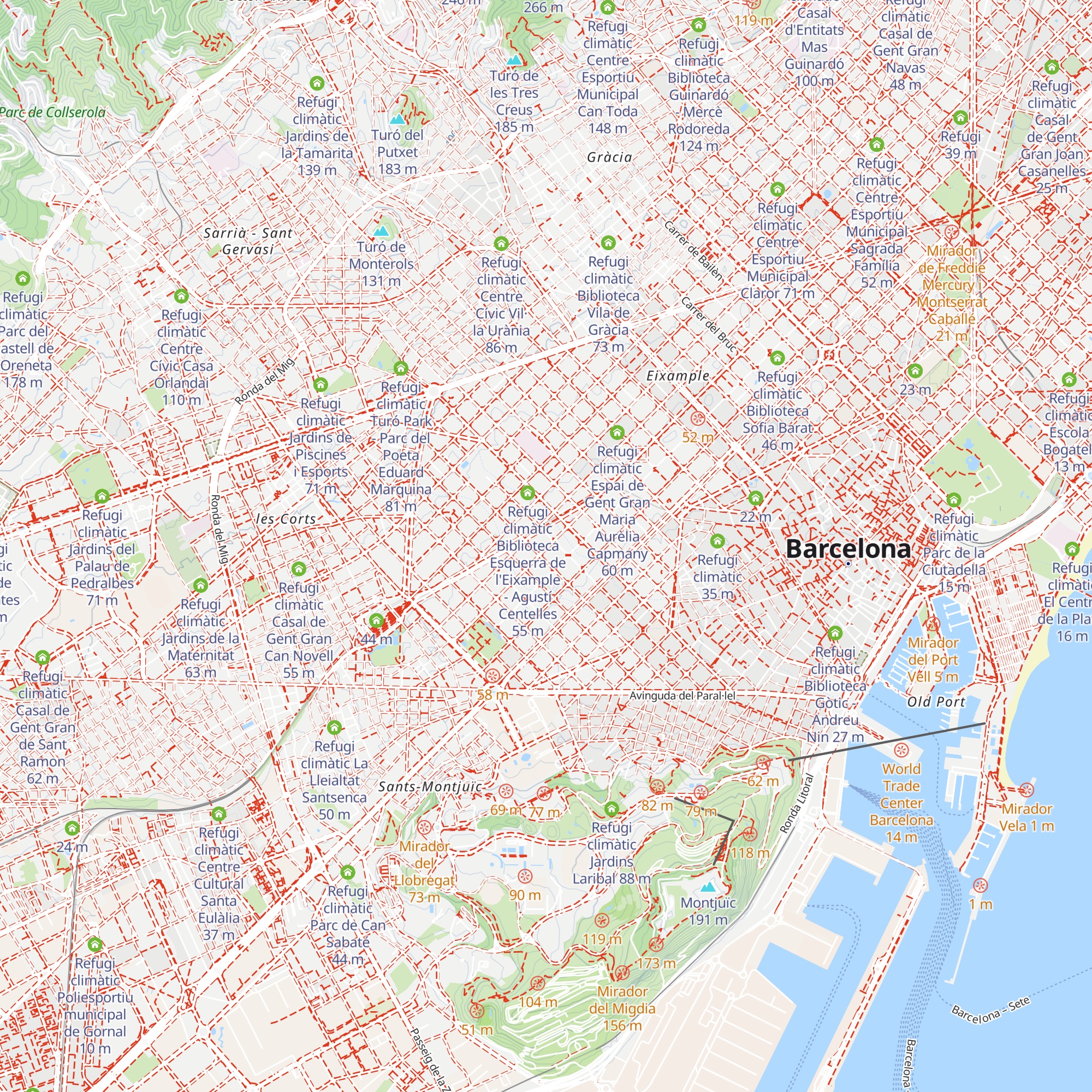 Refugi climàtic Escola Els Llorers map