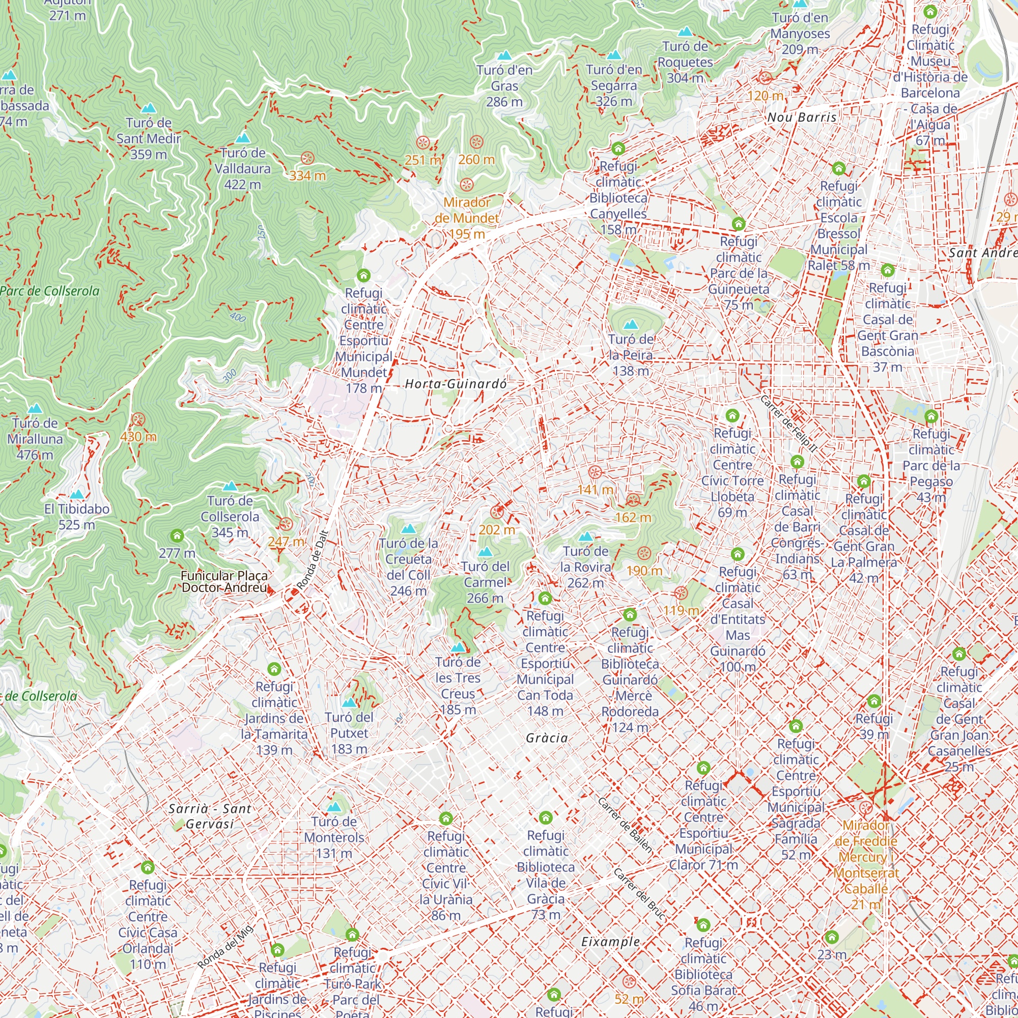 Refugi climàtic Biblioteca El Carmel - Juan Marsé map