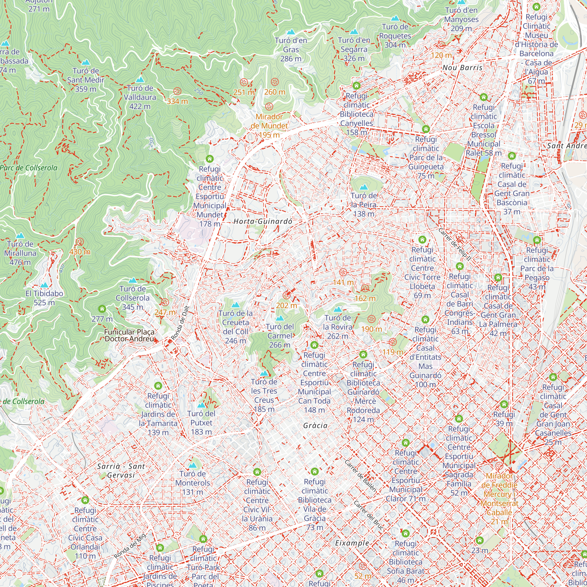 Refugi climàtic Biblioteca El Carmel - Juan Marsé map