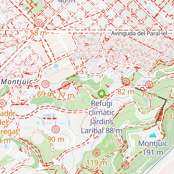 Map of Refugi climàtic Museu Etnològic i de Cultures del Món - Parc Montjuïc