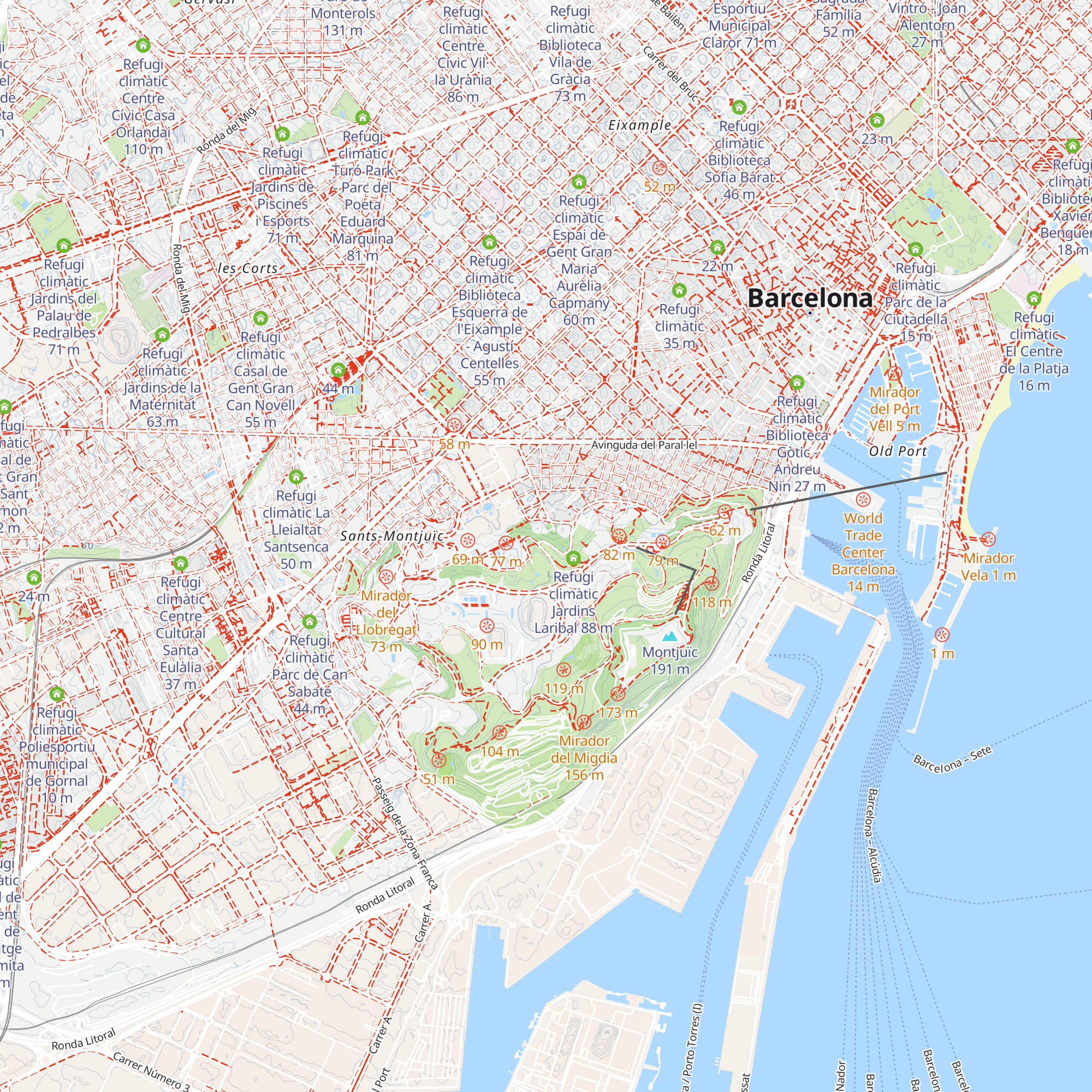 Refugi climàtic Museu Etnològic i de Cultures del Món - Parc Montjuïc map