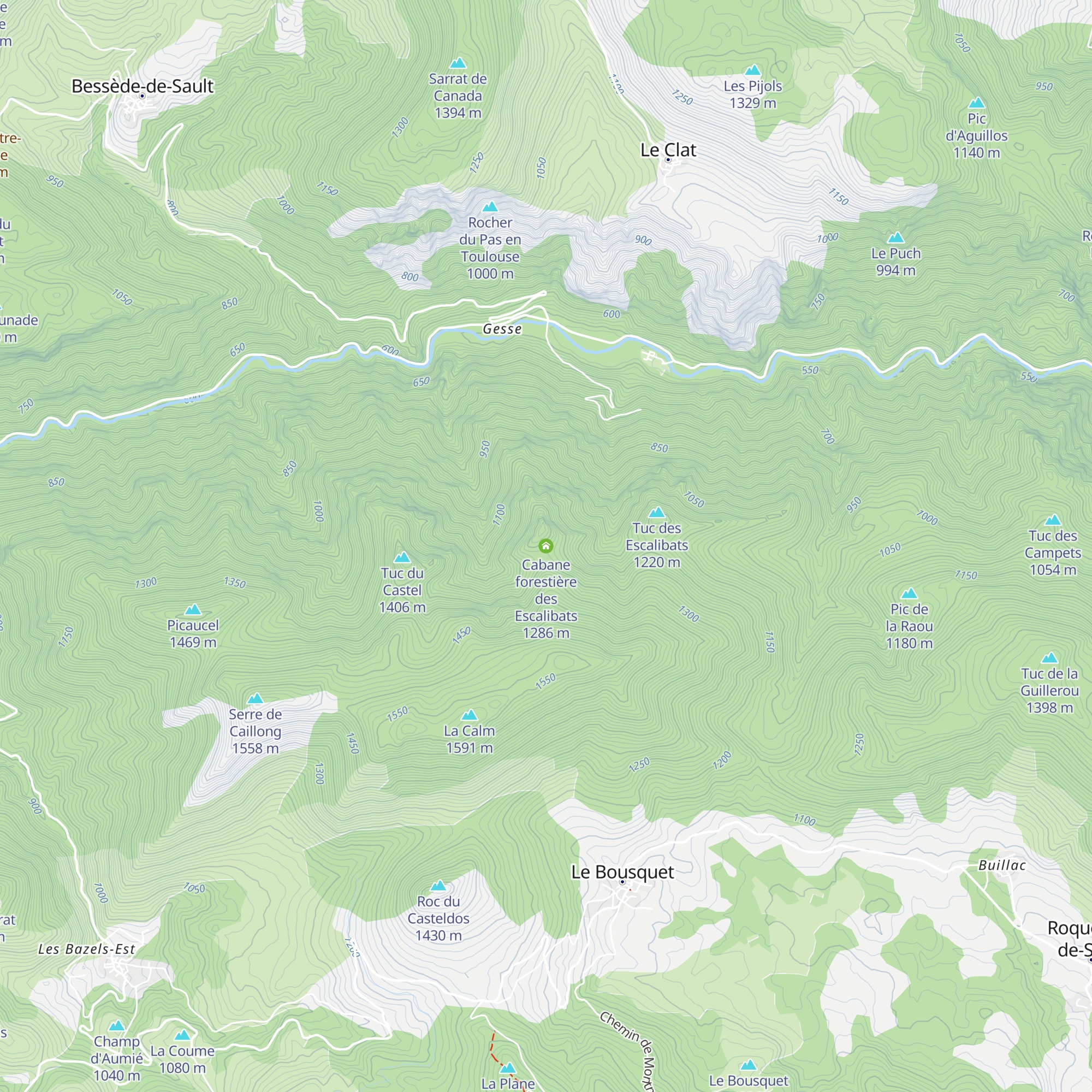 Cabane forestière des Escalibats map