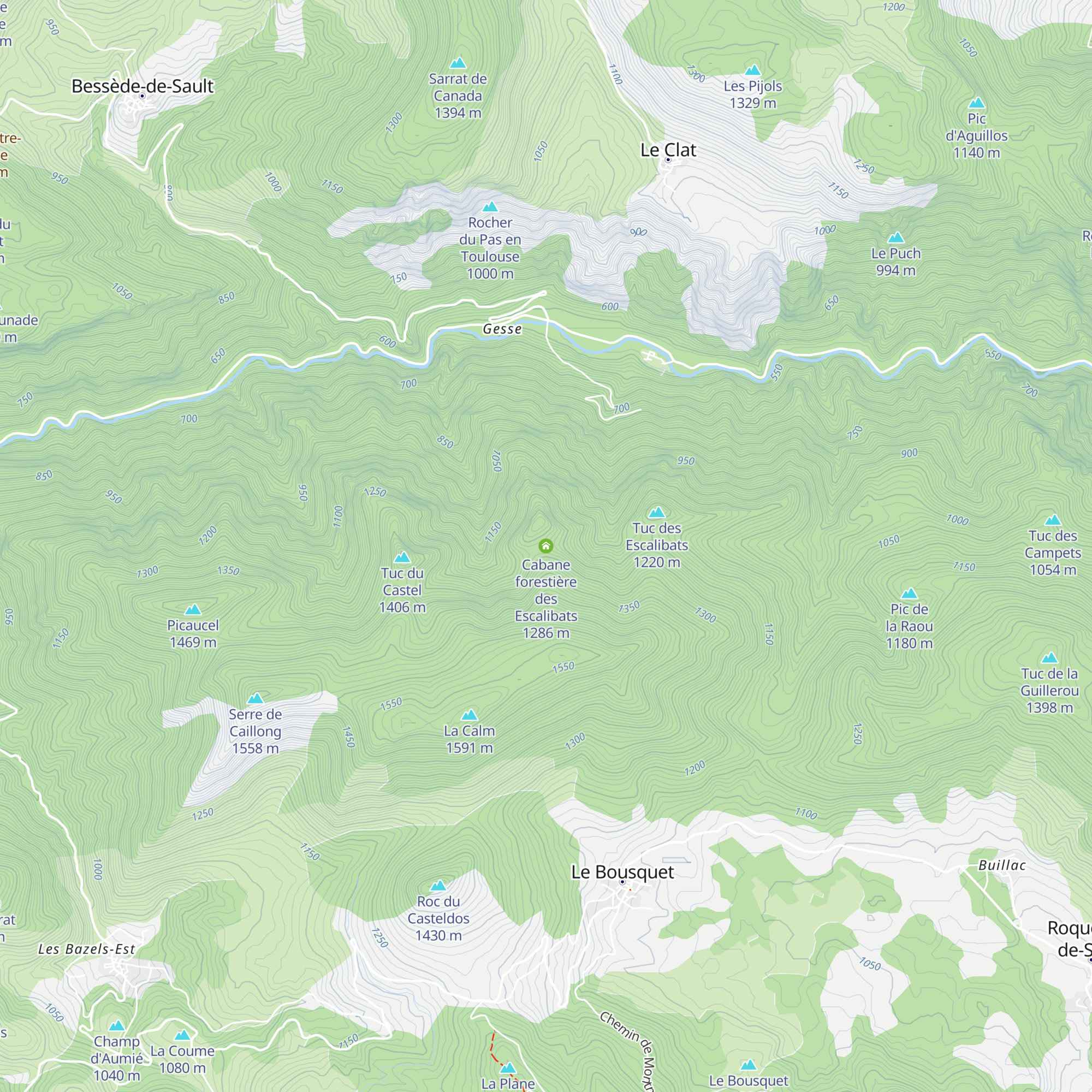 Cabane forestière des Escalibats map