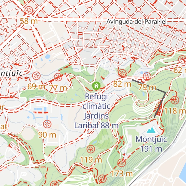 Map of Refugi climàtic Jardí del Passeig Santa Madrona