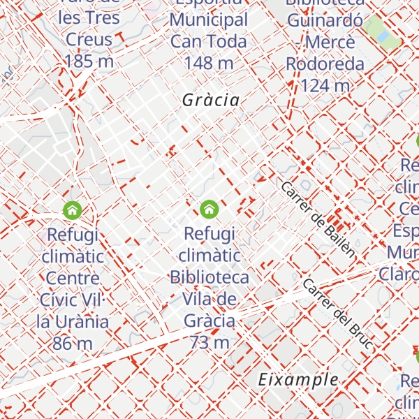 Map of Refugi climàtic Biblioteca Vila de Gràcia