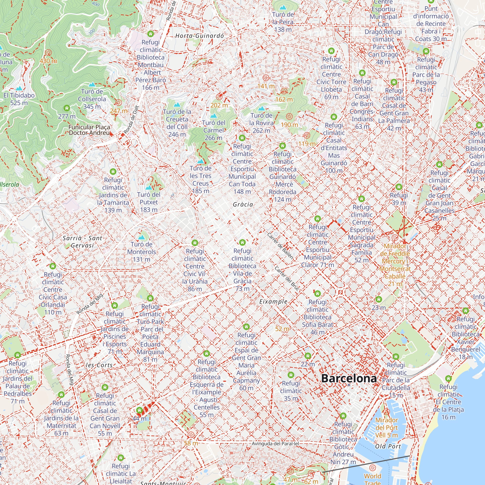 Refugi climàtic Biblioteca Vila de Gràcia map
