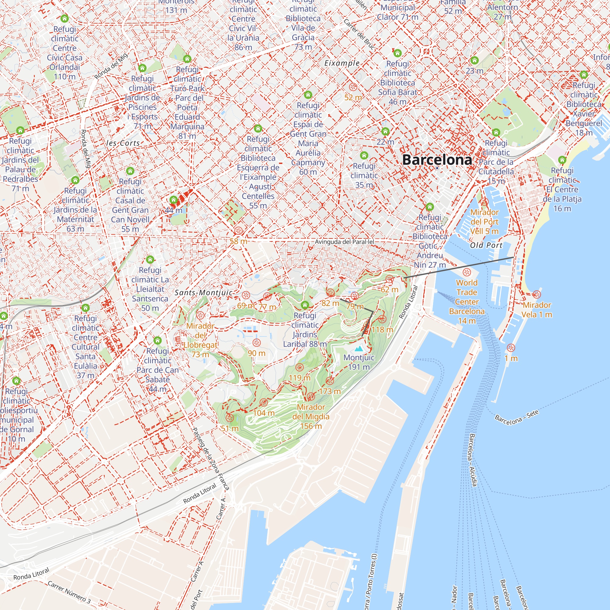 Refugi climàtic Jardins Laribal map