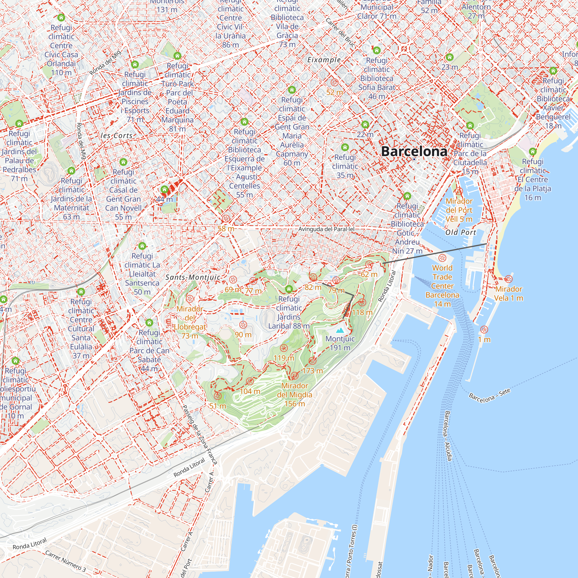 Refugi climàtic Jardins Laribal map