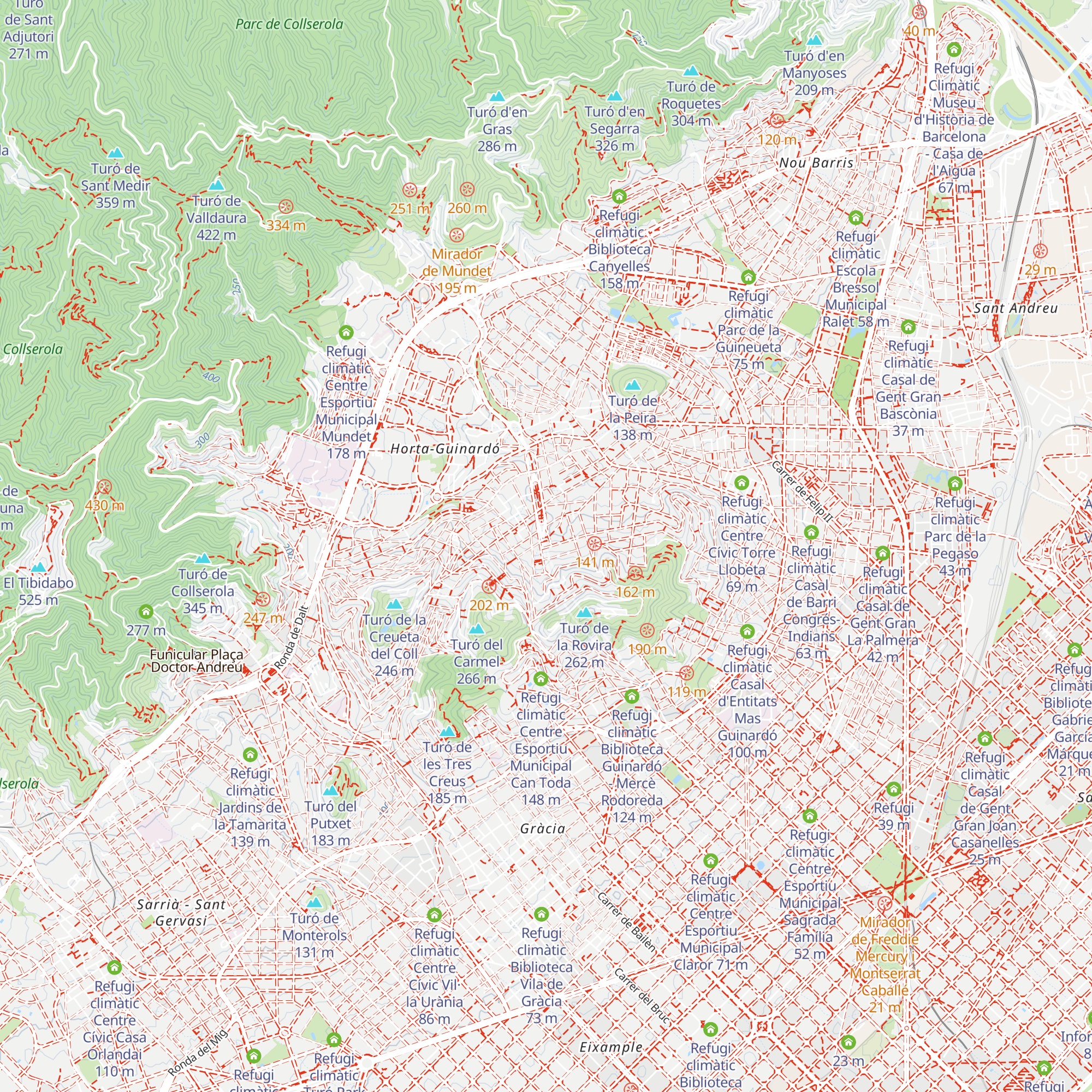 Refugi climàtic Centre Esportiu Municipal del Carmel map