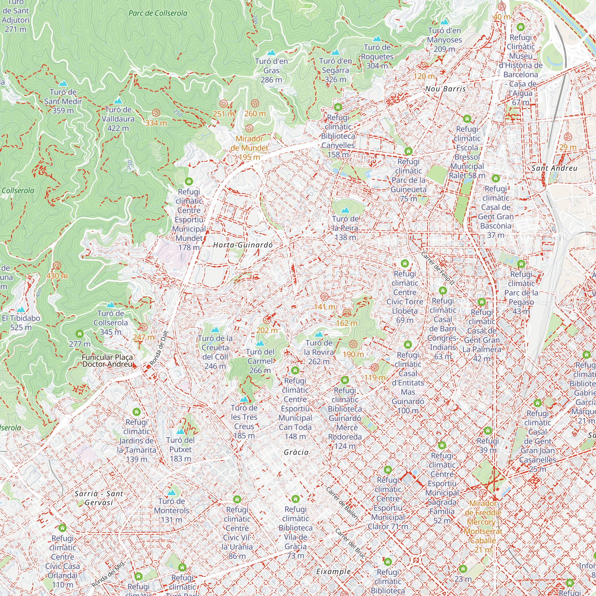 Refugi climàtic Centre Esportiu Municipal del Carmel map