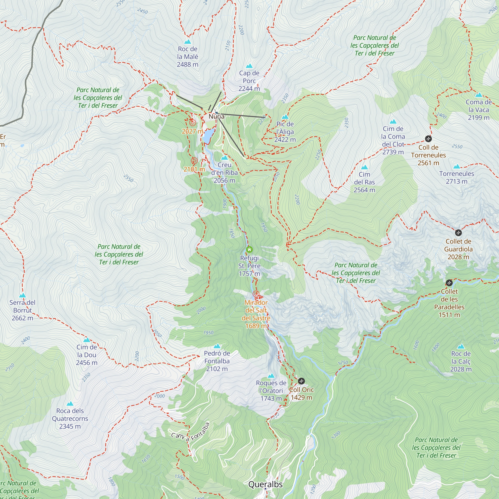 Refugi St. Pere map