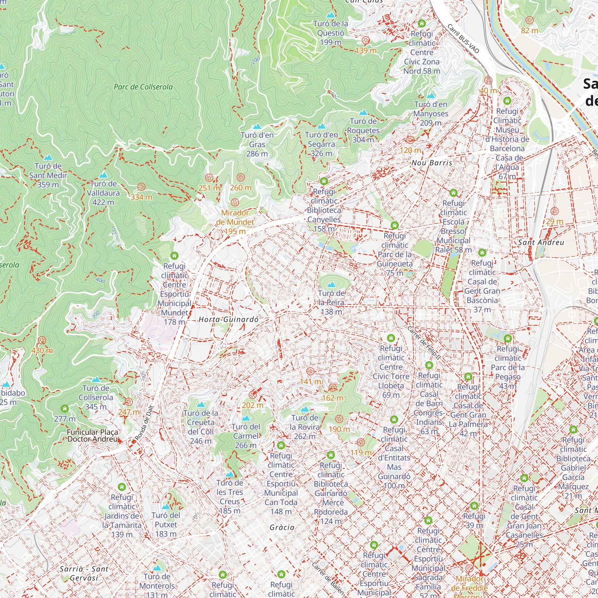 Refugi climàtic Biblioteca Horta - Can Mariner map