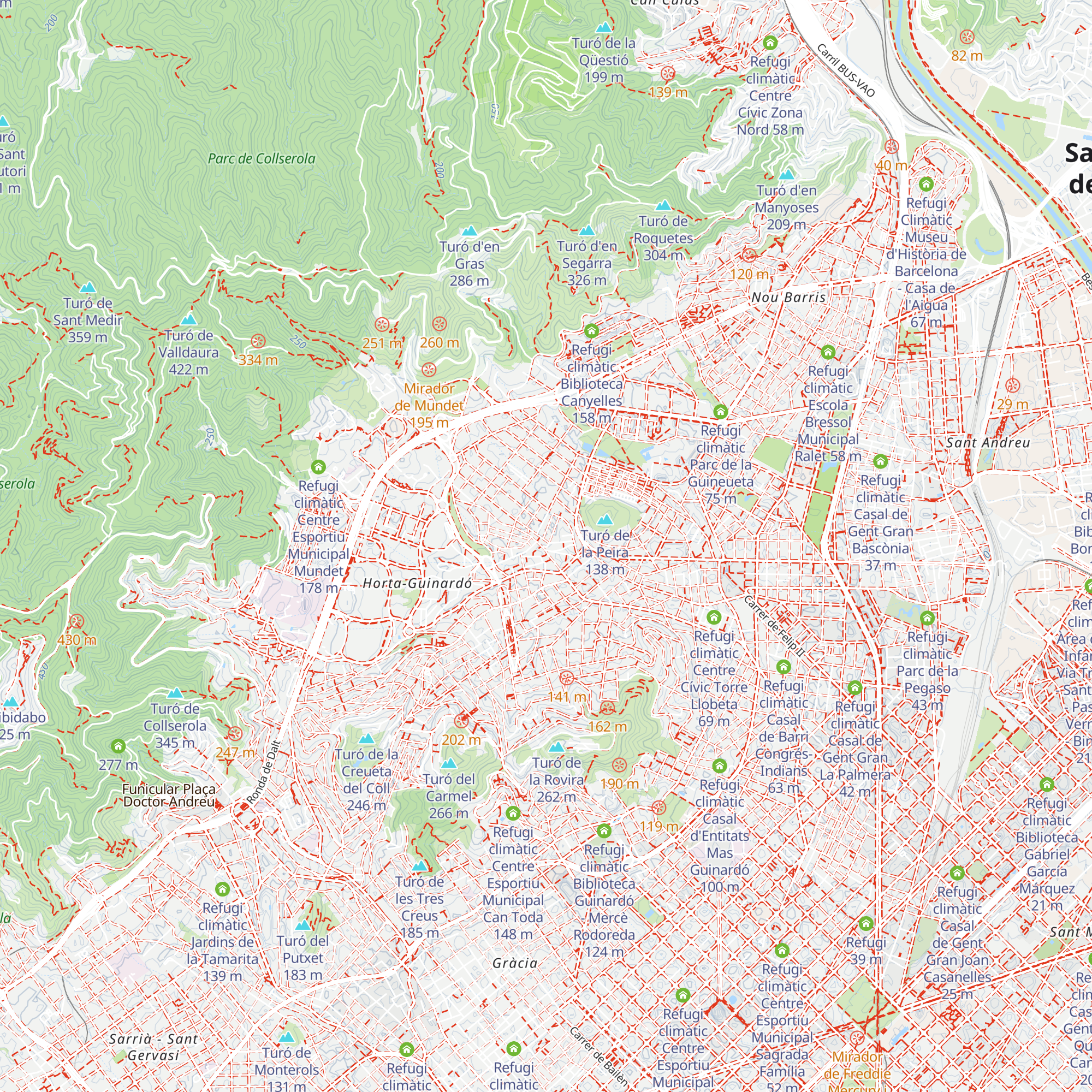 Refugi climàtic Biblioteca Horta - Can Mariner map