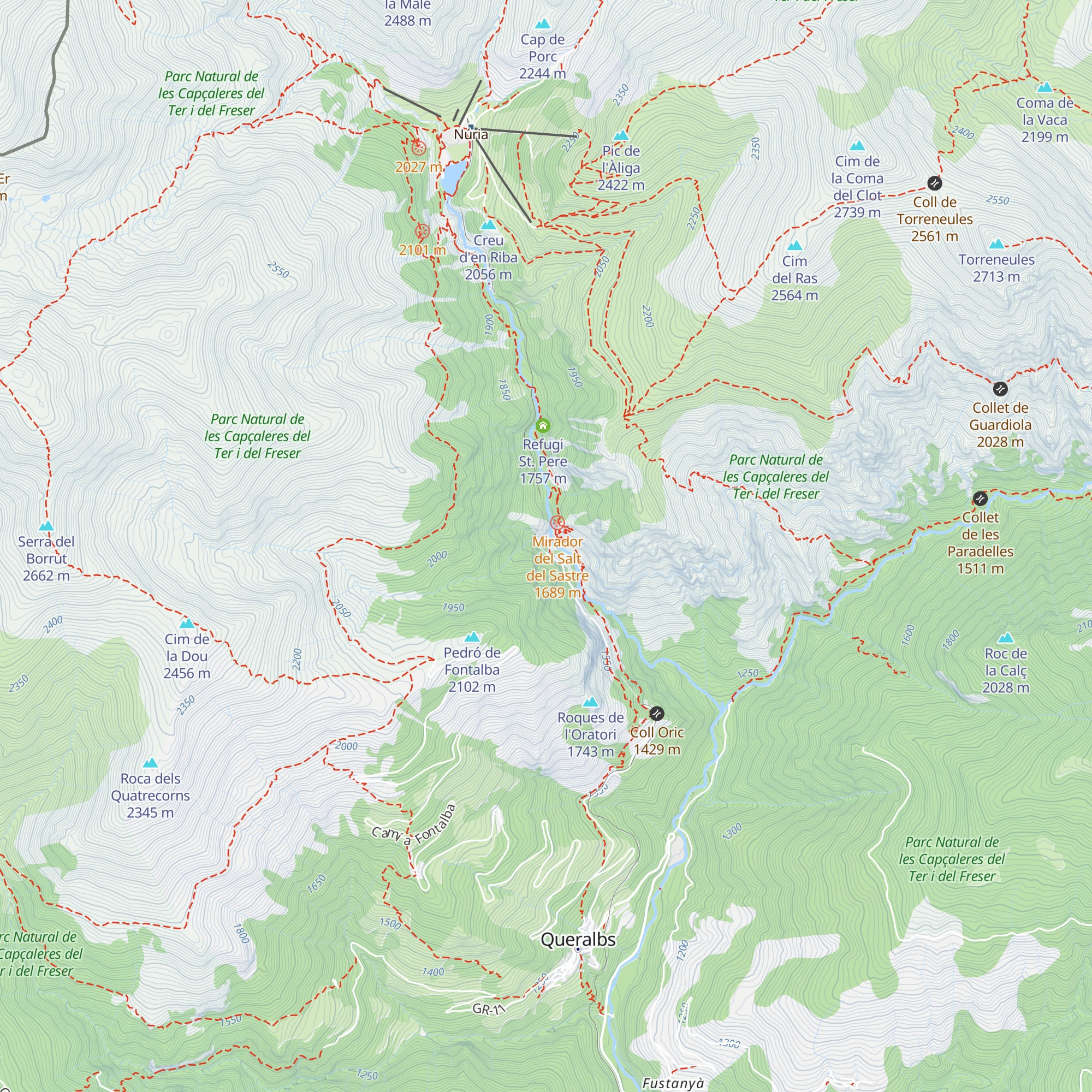 Refugi de Fontalba map