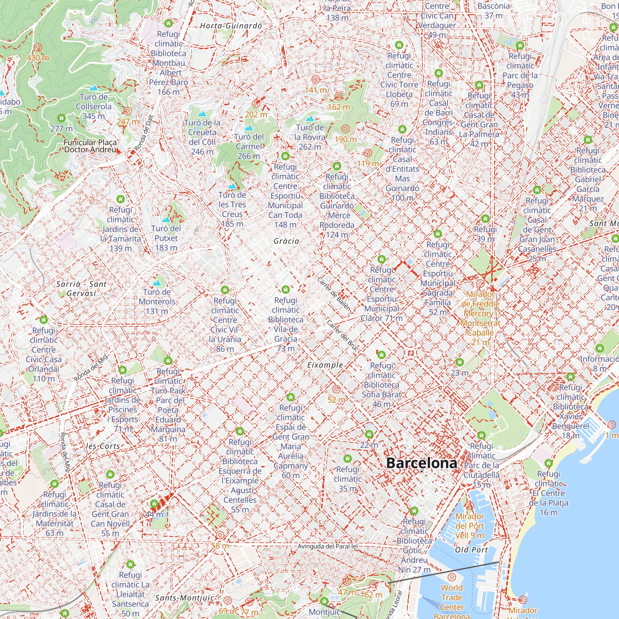 Refugi climàtic Centre Esportiu Municipal Perill map