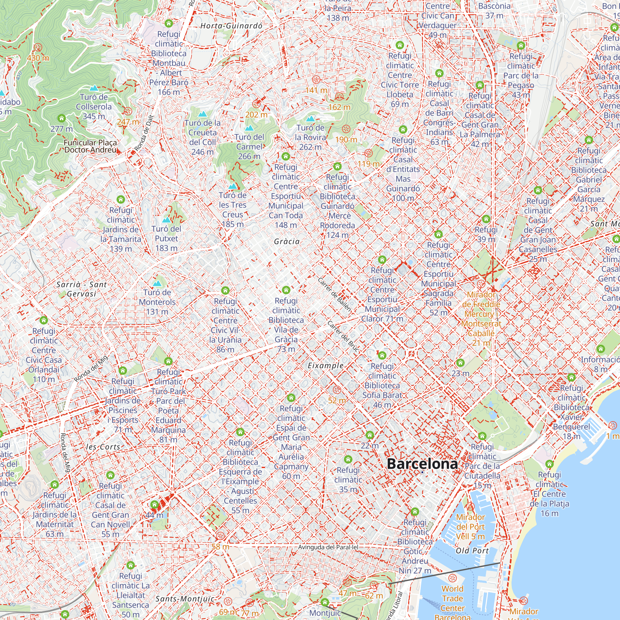 Refugi climàtic Centre Esportiu Municipal Perill map