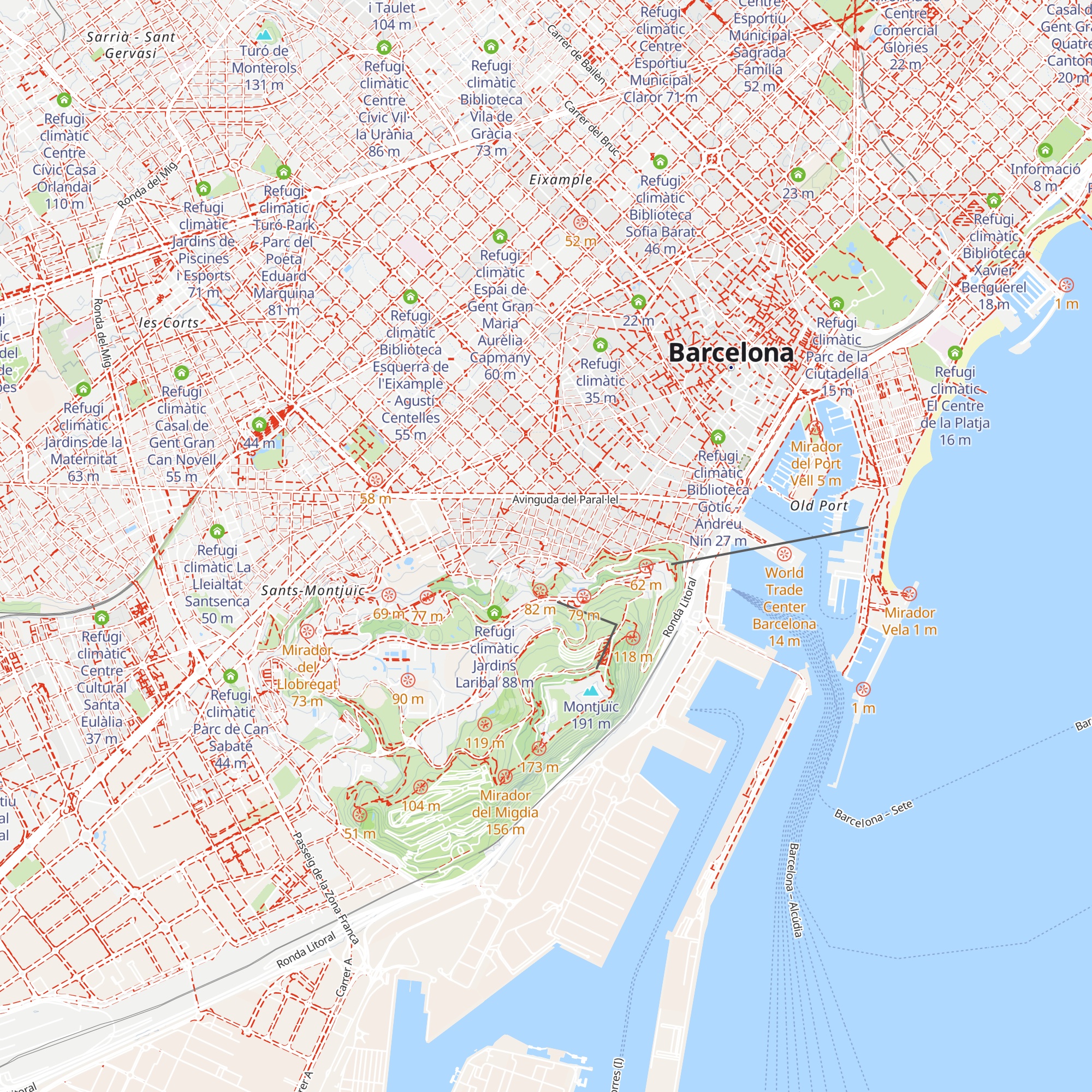 Refugi climàtic Centre Cívic El Sortidor map