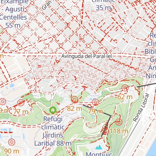 Map of Refugi climàtic Casal de Gent Gran del Poble-sec