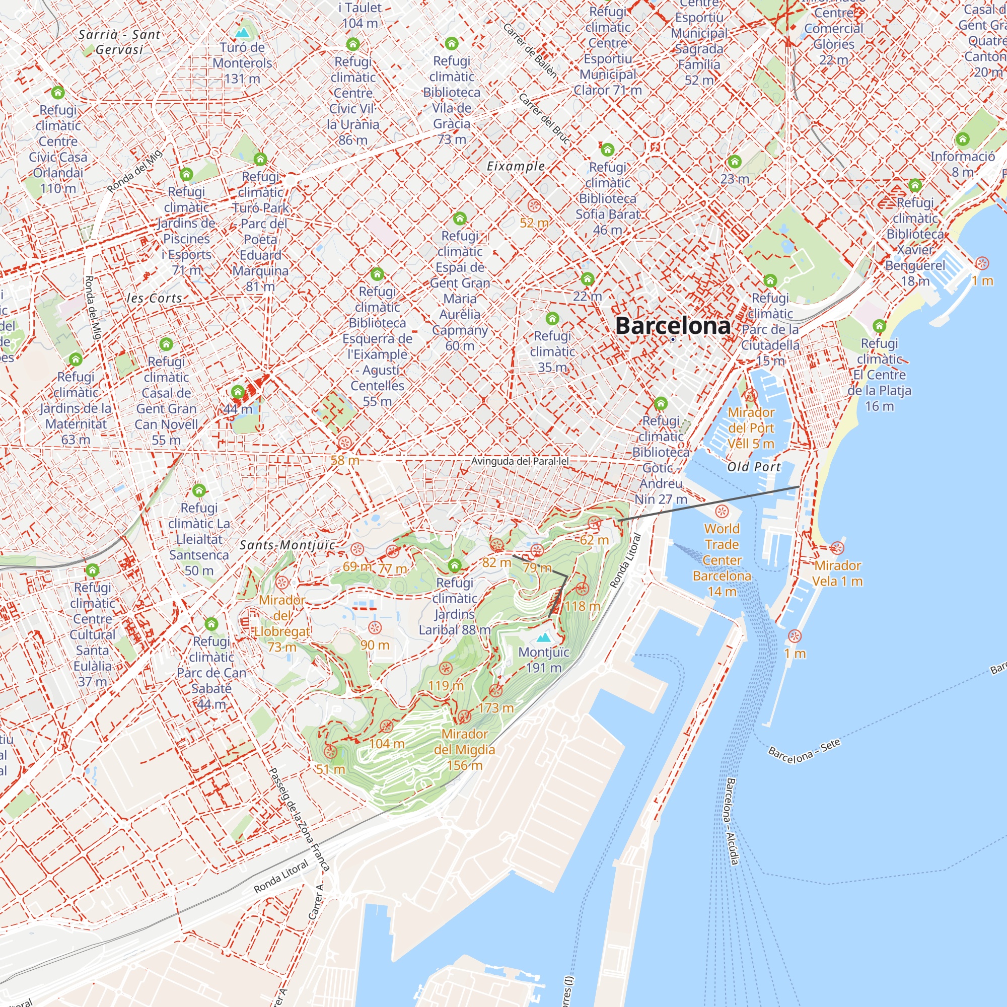 Refugi climàtic Casal de Gent Gran del Poble-sec map