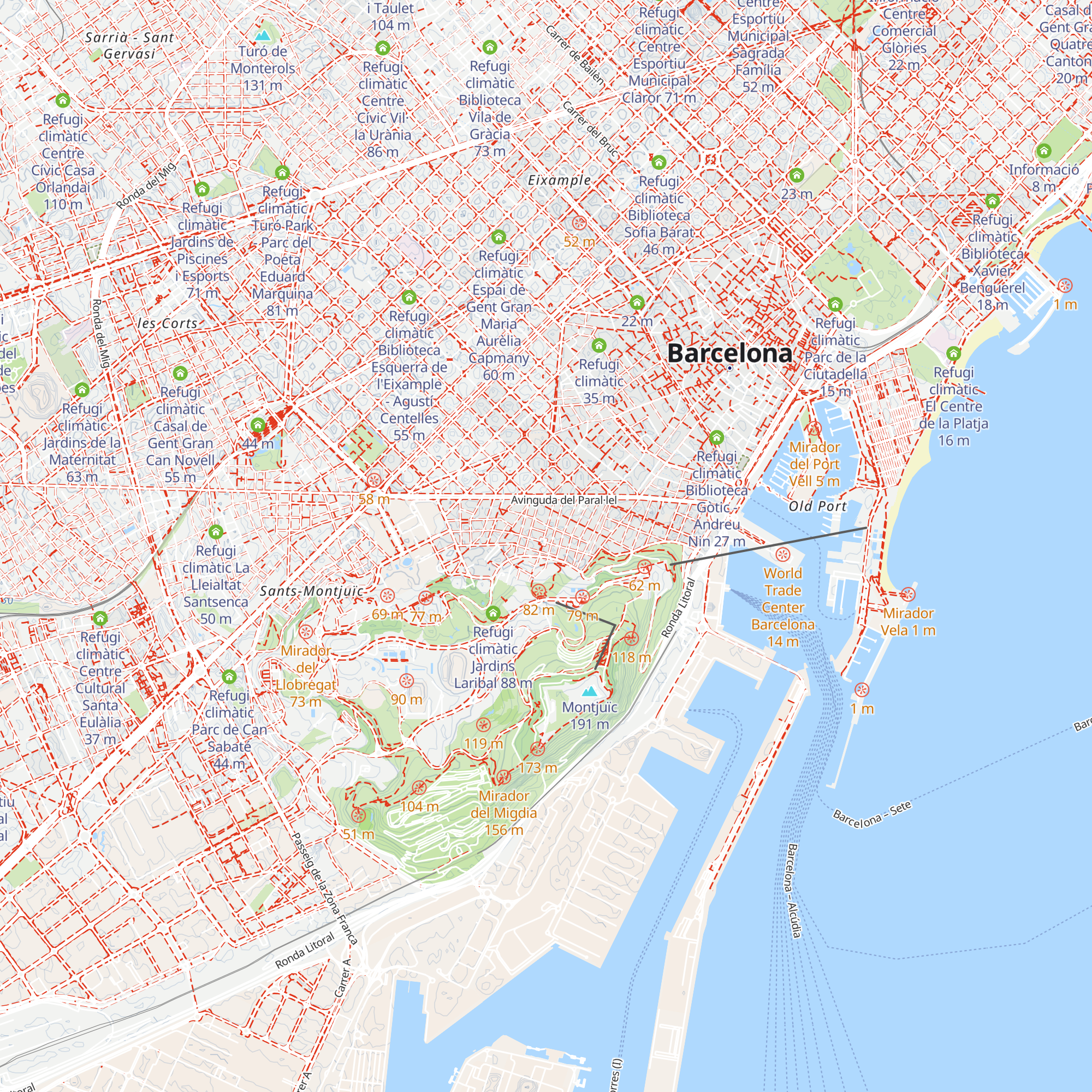 Refugi climàtic Casal de Gent Gran del Poble-sec map