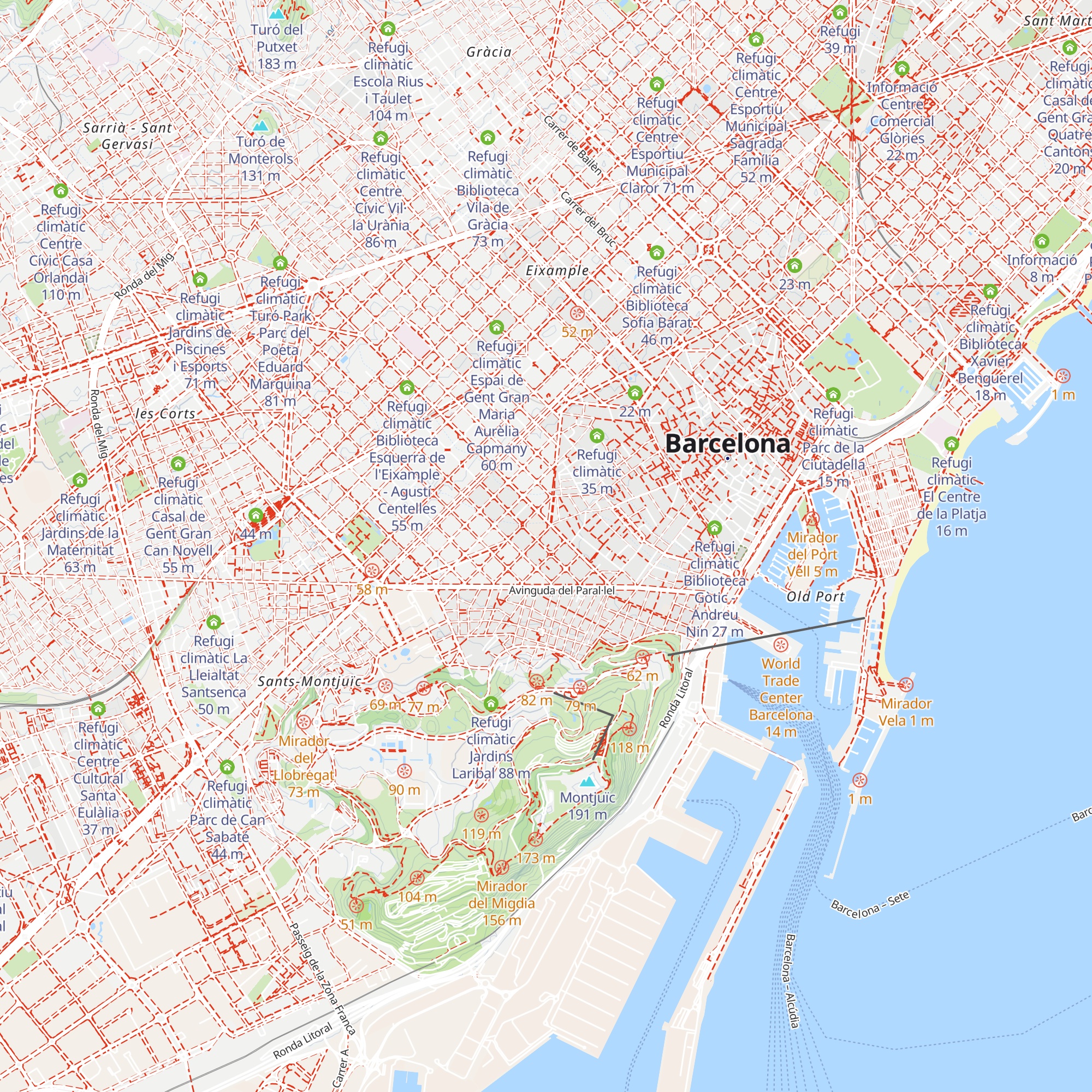 Refugi climàtic Biblioteca Sant Antoni - Joan Oliver map