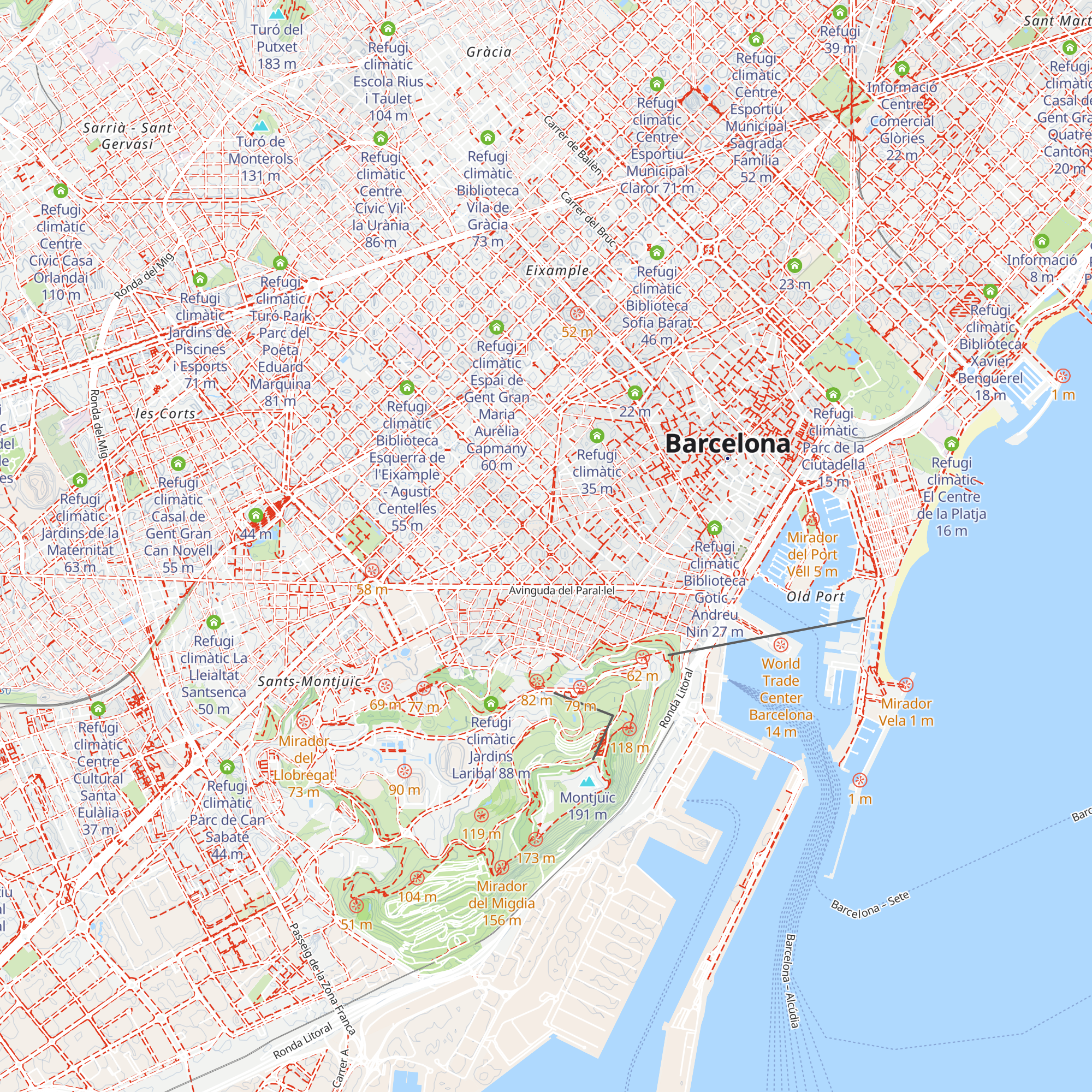 Refugi climàtic Biblioteca Sant Antoni - Joan Oliver map