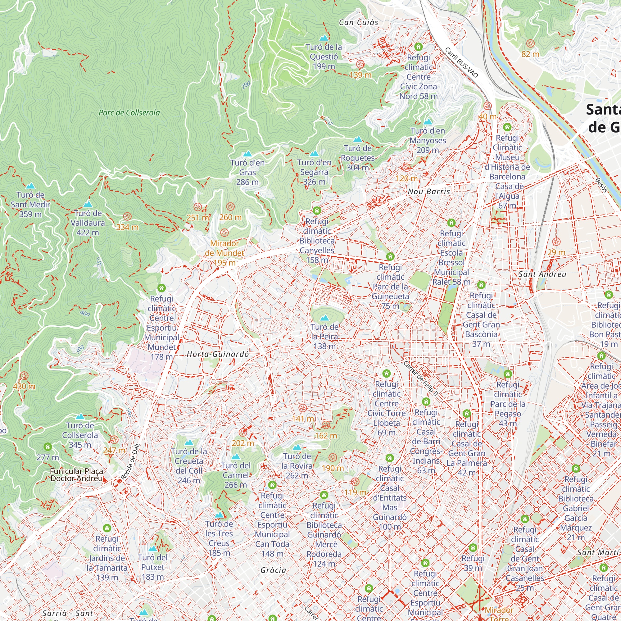 Refugi climàtic Parc del Turó de la Peira map