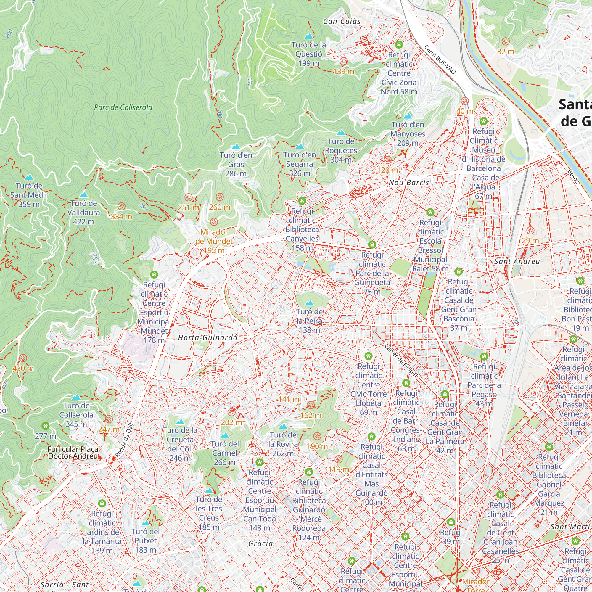 Refugi climàtic Parc del Turó de la Peira map