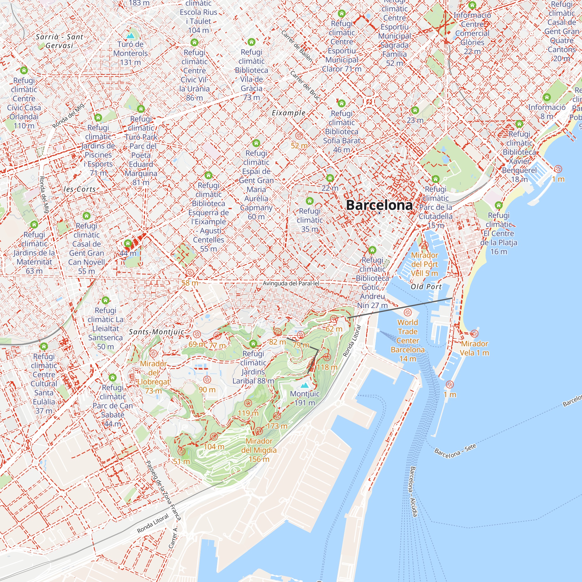 Refugi climàtic Biblioteca Poble-sec - Francesc Boix map