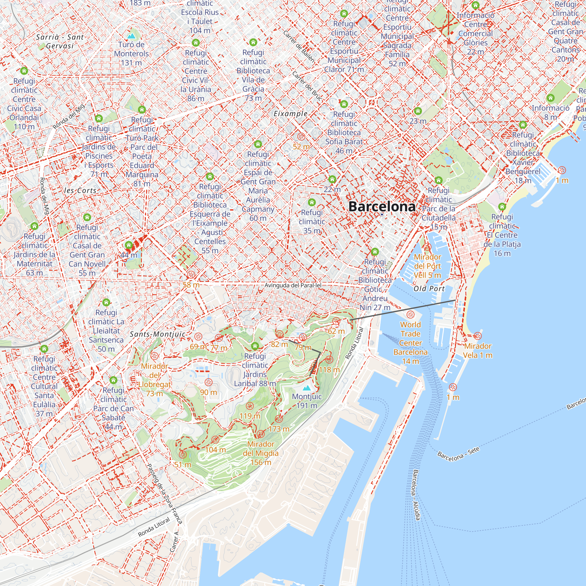 Refugi climàtic Biblioteca Poble-sec - Francesc Boix map