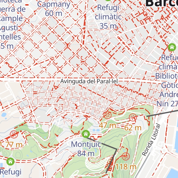 Map of Refugi climàtic Biblioteca Poble-sec - Francesc Boix