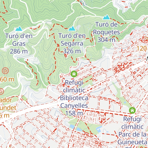 Map of Refugi climàtic Biblioteca Canyelles