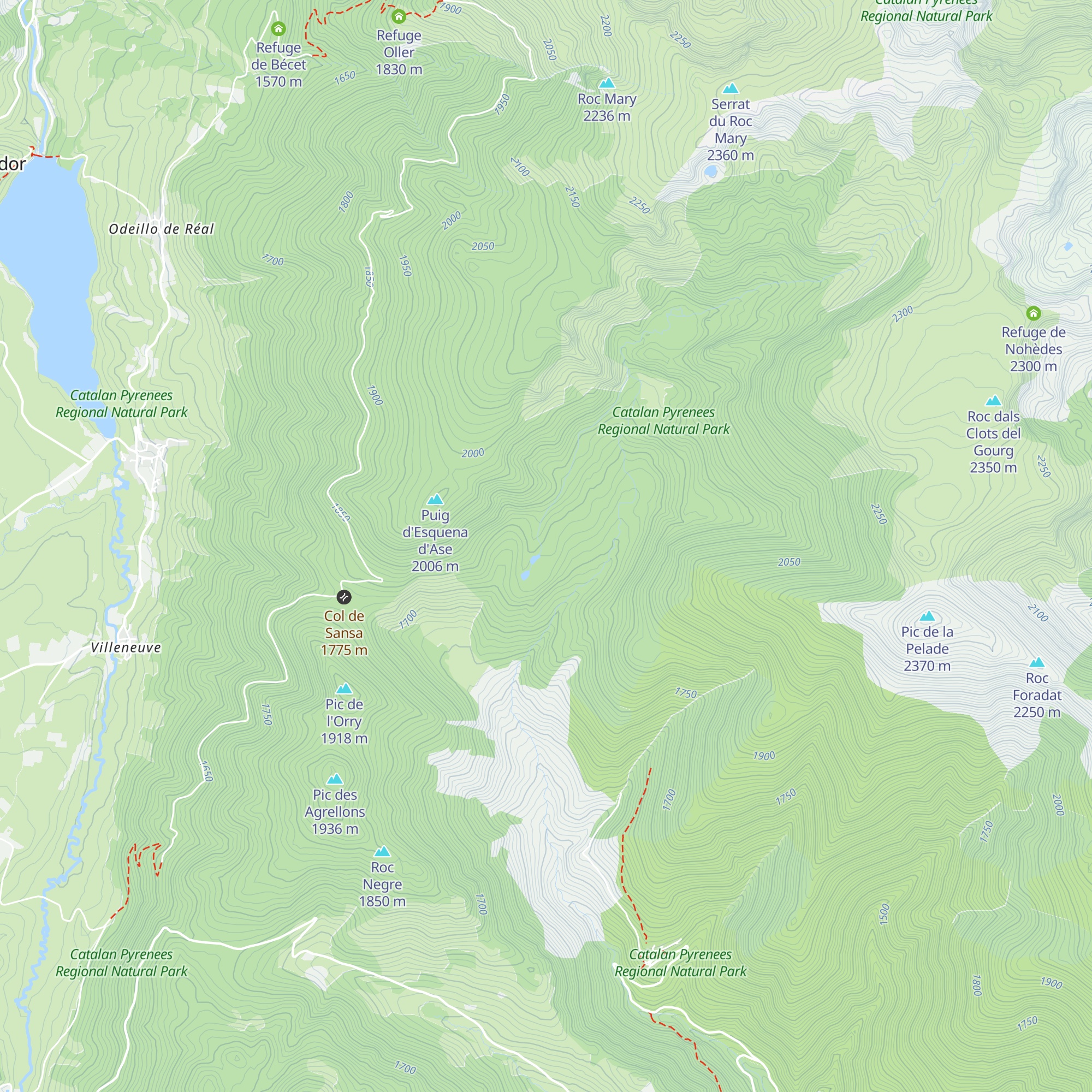 Refuge des Estanyols map