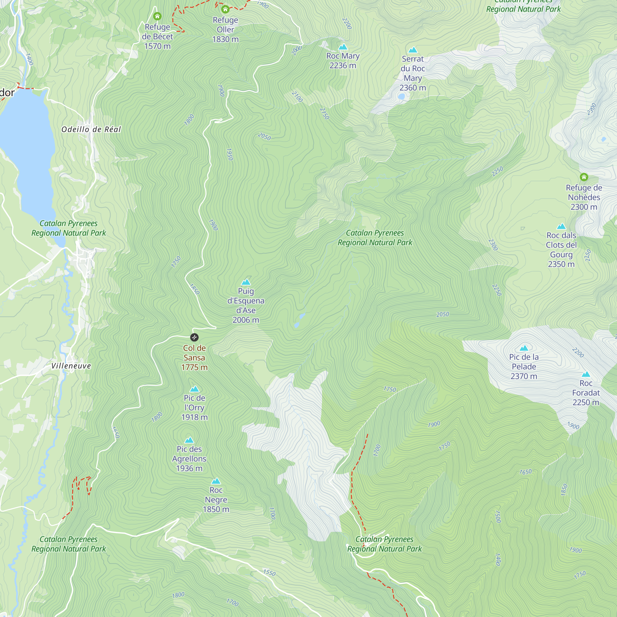 Refuge des Estanyols map