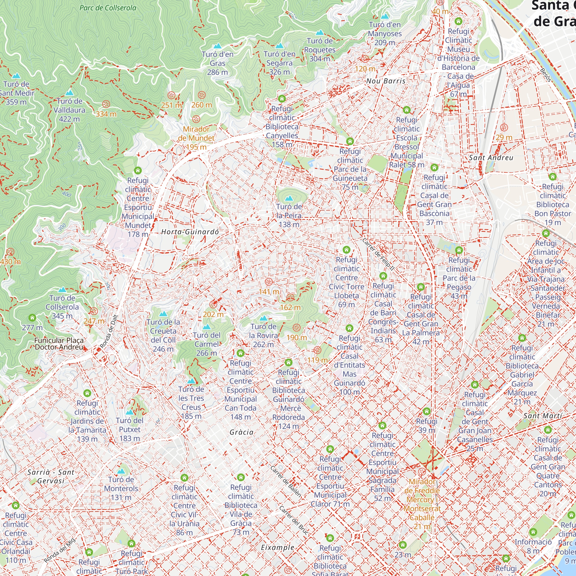 Refugi climàtic Escola Font d'en Fargas map