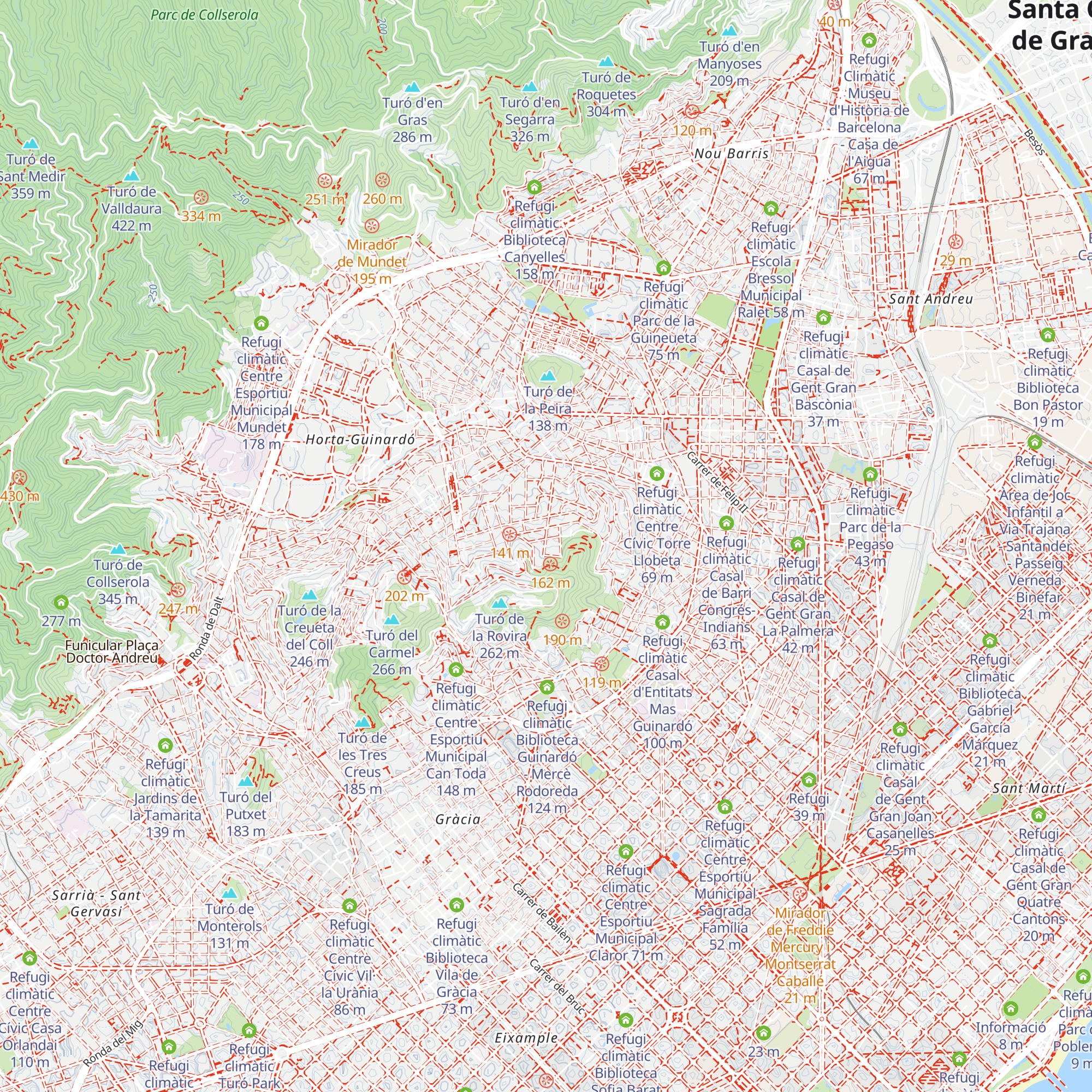 Refugi climàtic Escola Font d'en Fargas map