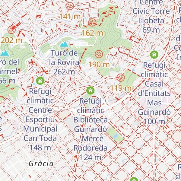 Map of Refugi climàtic Biblioteca Guinardó - Mercè Rodoreda