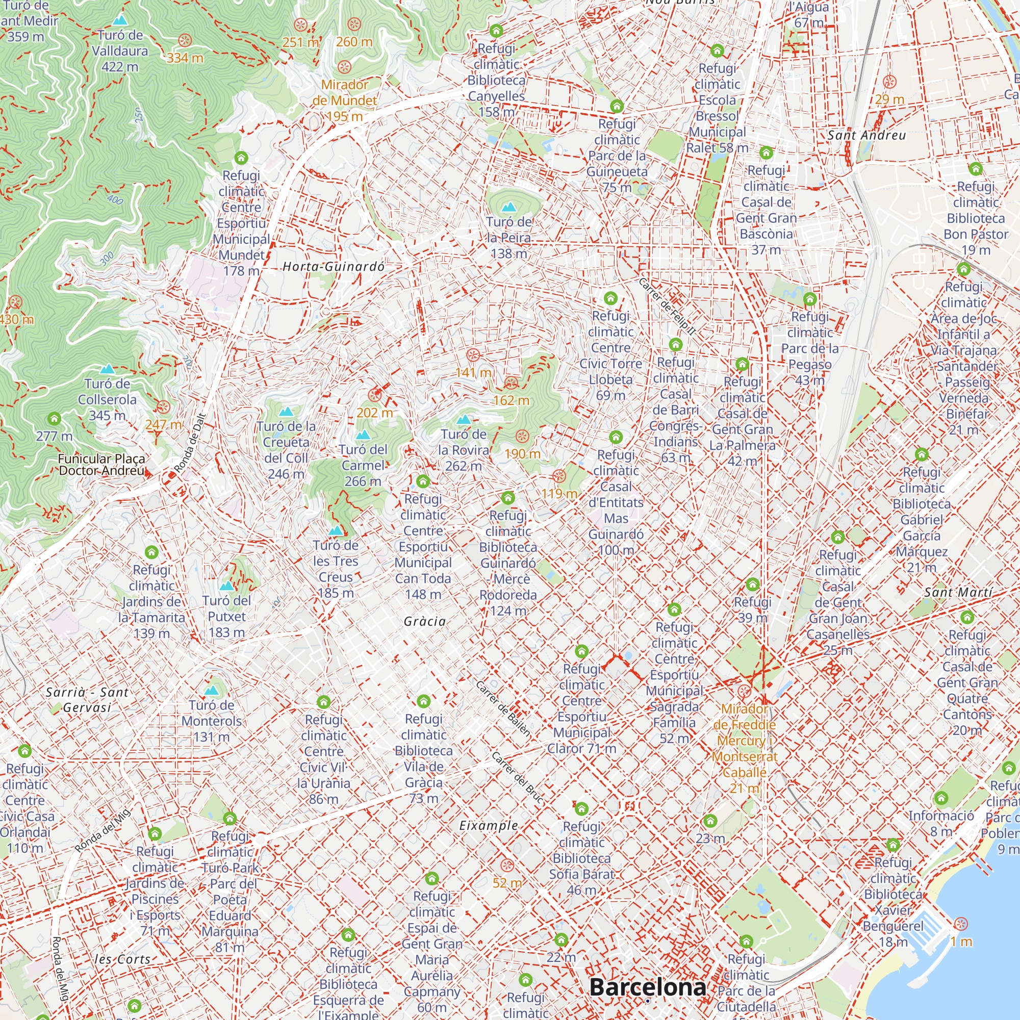 Refugi climàtic Parc de les Aigües map