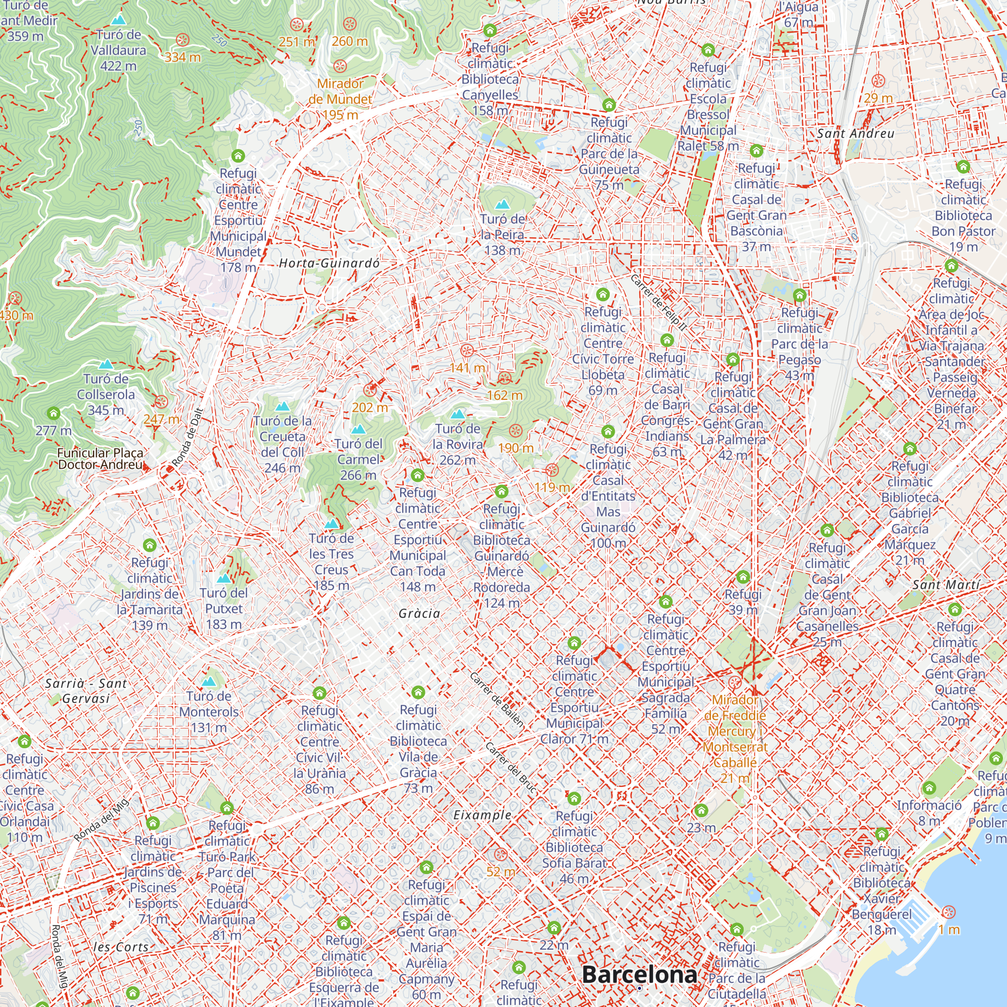 Refugi climàtic Parc de les Aigües map