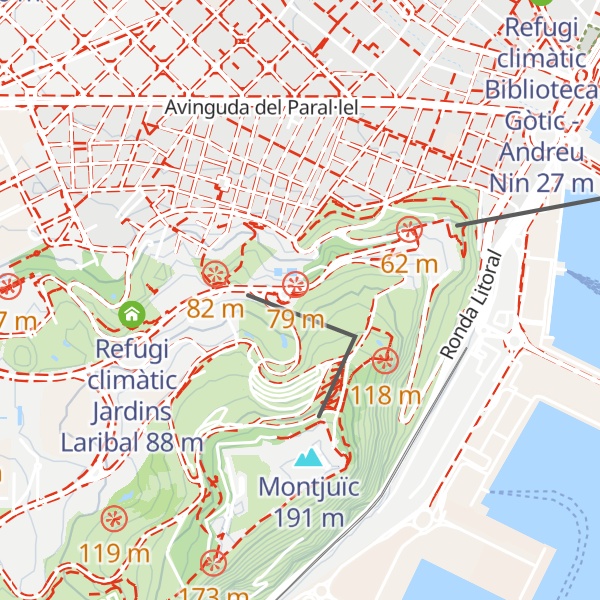 Map of Refugi climàtic Jardins de Joan Brossa