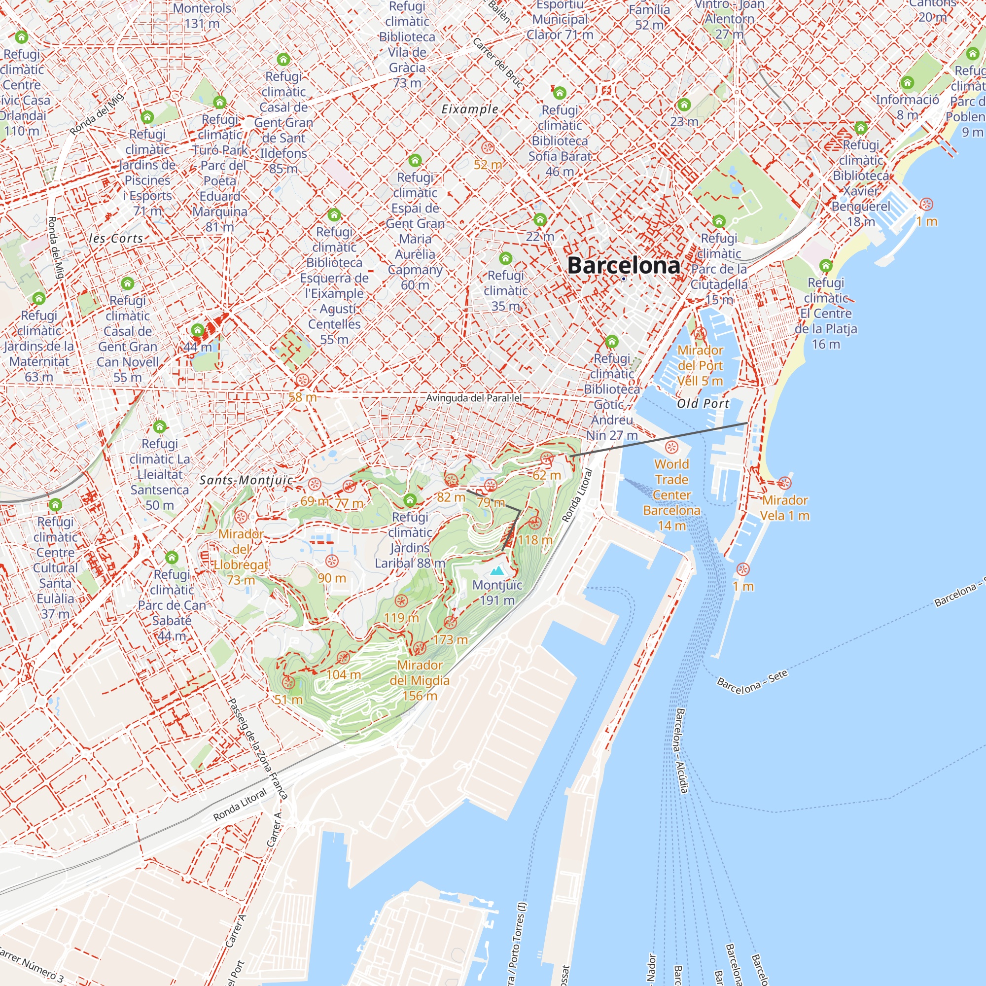 Refugi climàtic Jardins de Joan Brossa map