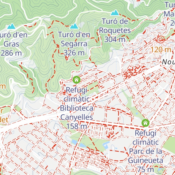 Map of Refugi climàtic Escola Bressol Municipal El Vent;Refugi climàtic Parc de Josep Maria Serra Martí
