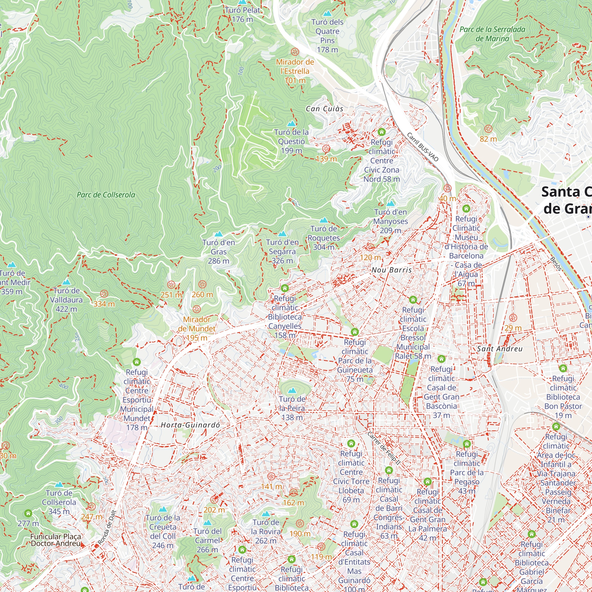 Refugi climàtic Escola Bressol Municipal El Vent;Refugi climàtic Parc de Josep Maria Serra Martí map