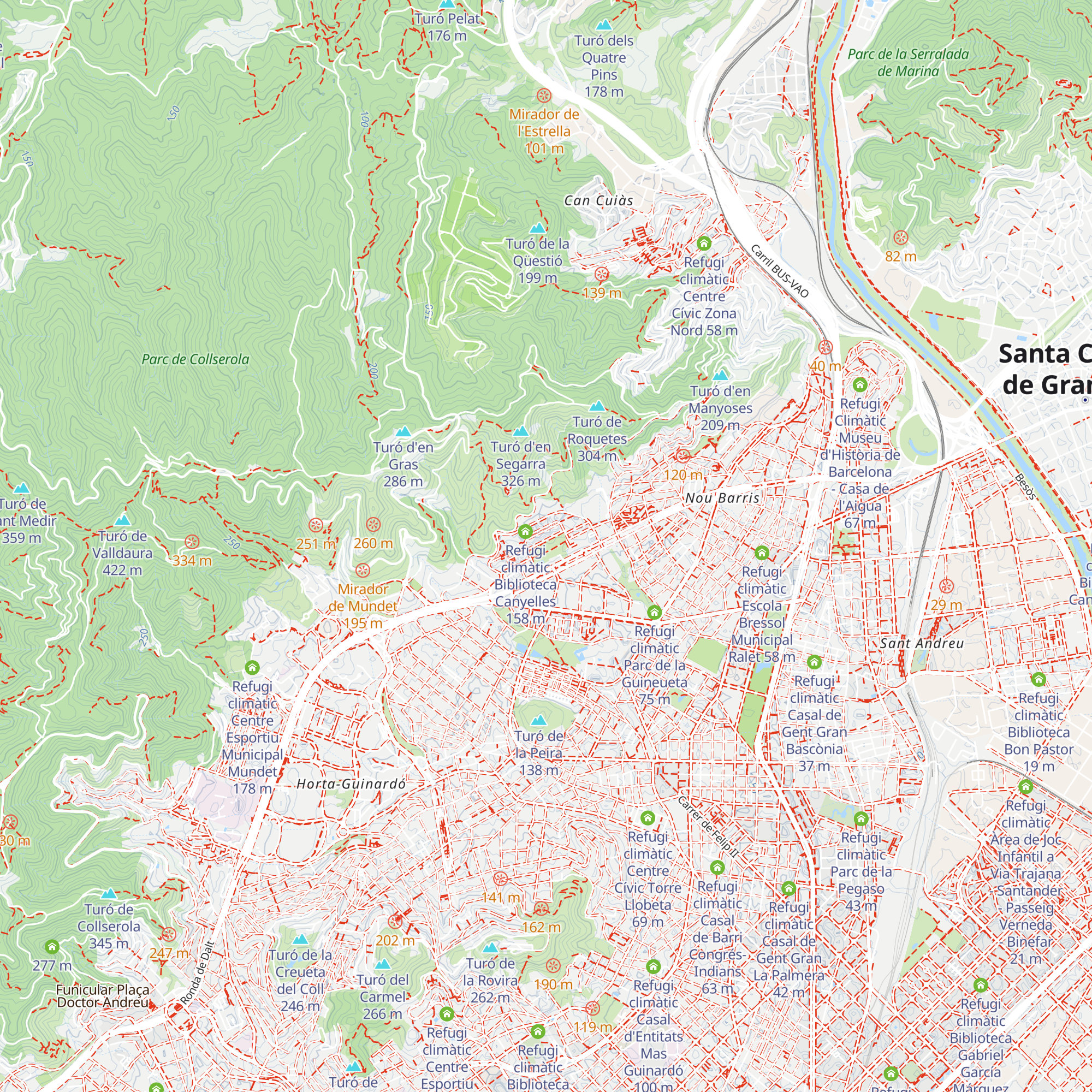 Refugi climàtic Escola Bressol Municipal El Vent;Refugi climàtic Parc de Josep Maria Serra Martí map