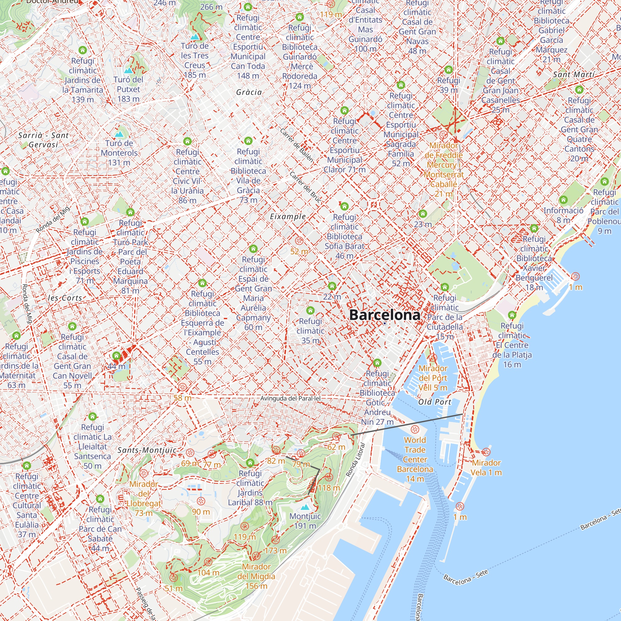 Refugi climàtic map