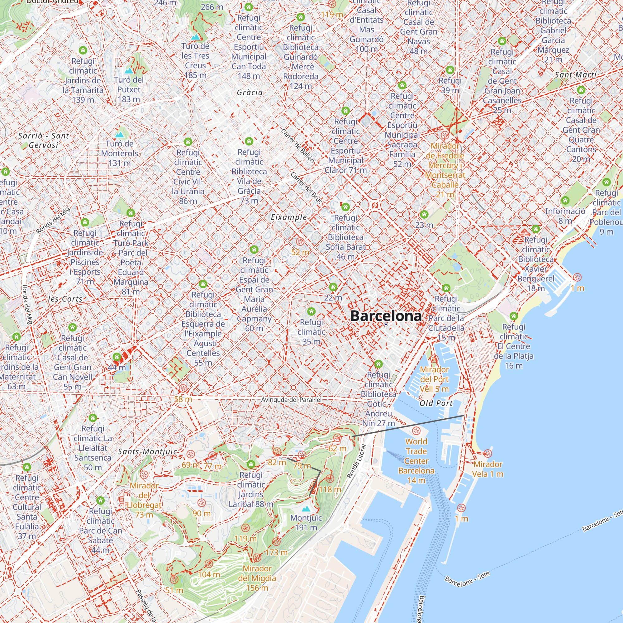 Refugi climàtic map